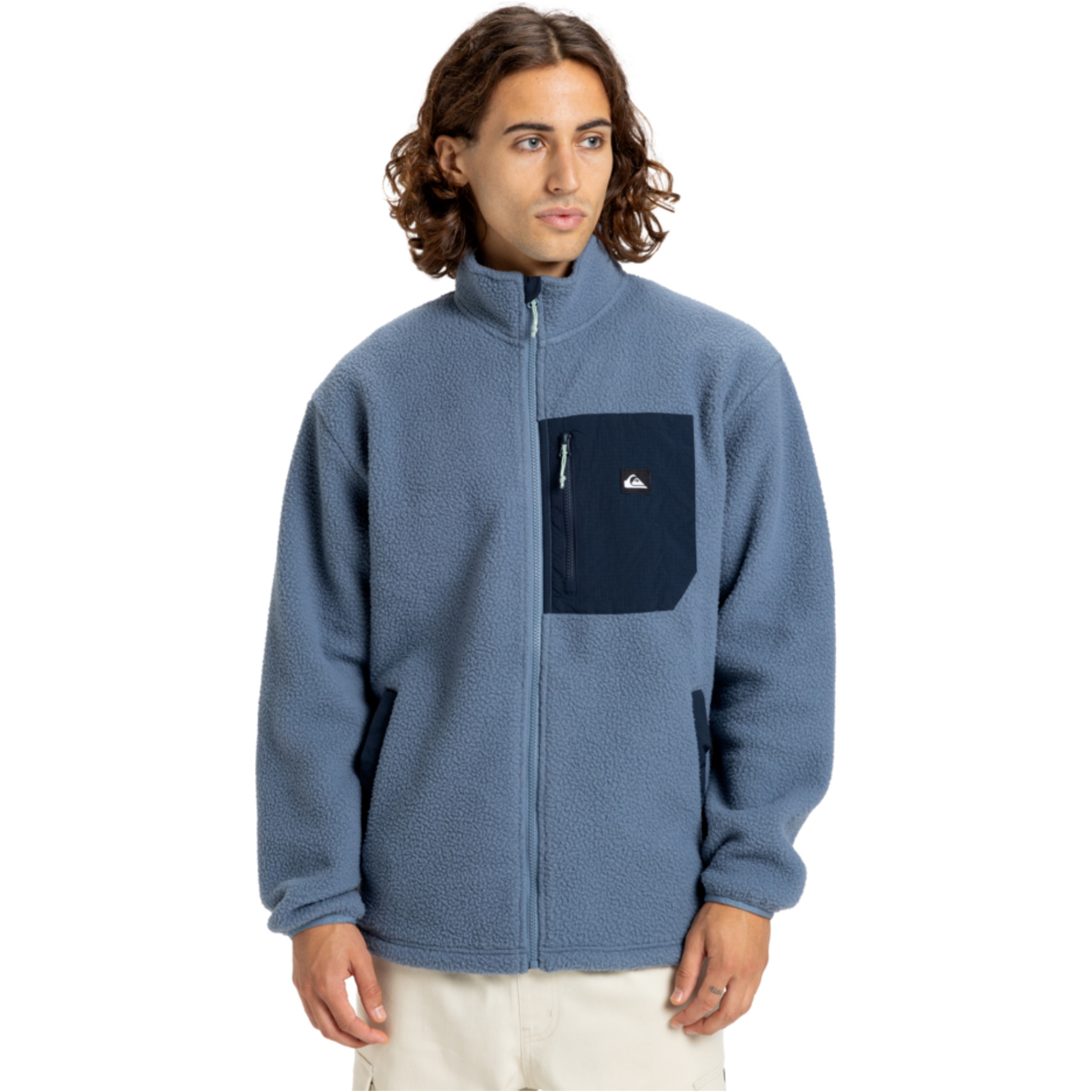 2025 Quiksilver Mens Clean Coast Full Zip Fleece EQYPF03066 - China Blue